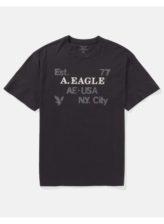 American Eagle AE Applique Logo Graphic T-Shirt